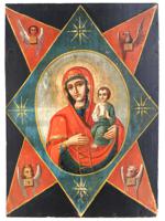 ANTIQUE RUSSIAN ICON VIRGIN OF THE BURNING BUSH