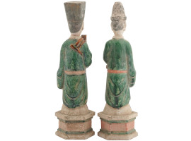 MING SANCAI POTTERY FIGURES OF COURT ATTENDANTS