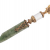 RUSSIAN SILVER JADE DIAMONDS LETTER OPENER KNIFE PIC-2