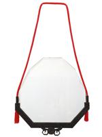 VINTAGE CHINESE HANGING WALL MIRROR WITH RED CORD