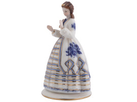 HAND PAINTED PORCELAIN FEMALE FIGURINE BY DERBY