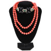 VINTAGE RED CORAL BEADED NECKLACE BY HEIDI DAUS PIC-0