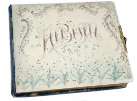 ANTIQUE VICTORIAN CELLULOID VELVET PHOTO ALBUM