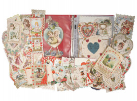 ANTIQUE VALENTINES DAY CARDS COLLECTION IN ALBUM