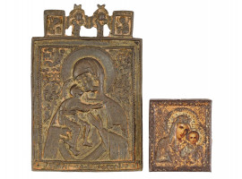 ANTIQUE RUSSIAN ORTHODOX MOTHER OF GOD ICONS