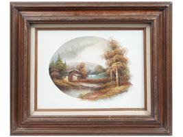 FRAMED RIVER LANDSCAPE OIL PAINTING BY W. ZELLER