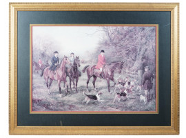 ENGLISH HUNTING SCENE PRINT AFTER HEYWOOD HARDY