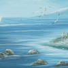 BEACH SEASHORE OIL PAINTING SIGNED BY THE ARTIST PIC-2