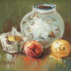 STILL LIFE OIL PAINTING SIGNED BY K TAYLOR FRAMED PIC-1