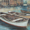 AMERICAN TOWN PORT OIL PAINTING BY RUANE MANNING PIC-2