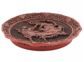 CHINESE HAND CARVED CINNABAR LACQUER DECOR PLATES