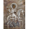 IMPERIAL RUSSIAN ICONS OF SAINTS IN SILVER RIZA PIC-4