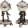 RUSSIAN JUDAICA 84 SILVER SALT AND PEPPER SHAKERS PIC-0