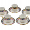 GERMAN FRAUREUTH SAXONY PORCELAIN CUP SAUCER SET PIC-0