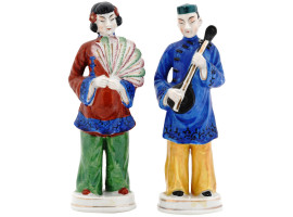 VINTAGE JAPANESE HAND PAINTED PORCELAIN FIGURINES