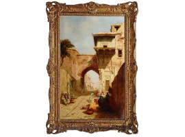 19TH C ORIENTAL OIL PAINTING BY FRANZ UNTERBERGER