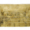 BRASS BAS RELIEF W PACENTRO TOWNSCAPE BY GYLBERT PIC-1