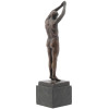 ANTIQUE BRONZE HALF NUDE DIVER FIGURE ON A BASE PIC-2