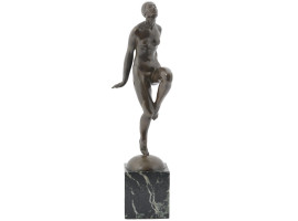 FRENCH ART DECO BRONZE SCULPTURE BY EMILE A LEROY