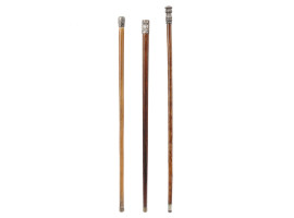 VINTAGE AMERICAN WOOD AND STERLING WALKING CANES