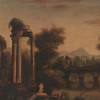 NEOCLASSICAL OIL PAINTING OF LANDSCAPE WITH RUINS PIC-1