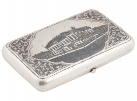 RUSSIAN 84 SILVER NIELLO ENGRAVED CIGARETTE CASE