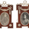 ANTIQUE 1900S RUSSIAN SILVER WOOD PHOTO FRAMES PIC-0