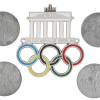 1936 BERLIN OLYMPIC GAMES CAR PLAQUE AND 4 COINS PIC-0