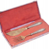 WWII ADOLF HITLER FISH CUTLERY SET IOB, 2 PCS PIC-0