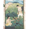 ANTIQUE INDO PERSIAN MUGHAL SNAKE SCENE PAINTING PIC-1