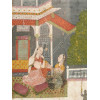 ANTIQUE INDO PERSIAN MUGHAL COURT SCENE PAINTING PIC-1