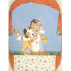 ANTIQUE INDO PERSIAN MUGHAL WINDOW SCENE PAINTING PIC-1