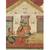 ANTIQUE INDO PERSIAN MUGHAL COURT SCENE PAINTING PIC-1