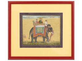 ANTIQUE INDO PERSIAN MUGHAL TRAVEL SCENE PAINTING