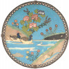 ANTIQUE JAPANESE MEIJI ERA CLOISONNE ENAMEL PLATE PIC-0