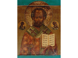 ANTIQUE RUSSIAN ORTHODOX ICON OF SAINT NICHOLAS