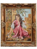 VINTAGE FRAMED NEEDLEPOINT AFTER CHARLES LANDELLE