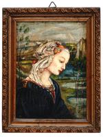 ANTIQUE OIL PAINTING MADONNA AFTER FILIPPO LIPPI