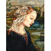 ANTIQUE OIL PAINTING MADONNA AFTER FILIPPO LIPPI PIC-1