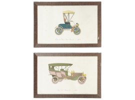 LITHOGRAPHS OF ANTIQUE CARS BY CLARENCE P HORNUNG