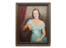 MID CENT FEMALE PORTRAIT PAINTING BY BAHMERMANN