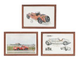 FRAMED WALL PRINTS OF ANTIQUE CARS BY TOBY NIPPEL