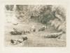 ANTIQUE SIGNED ETCHING DUCKS BY FELIX BRACQUEMOND PIC-1