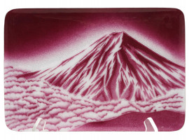 JAPANESE WIRELESS CLOSIONNE TRAY WITH MOUNT FUJI