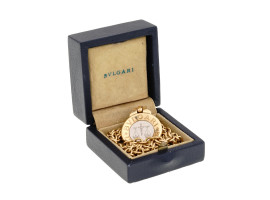 18K GOLD LIBRA ZODIAC PENDANT W CHAIN BY BVLGARI