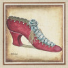 ANTIQUE VICTORIAN SHOE DESIGN OIL PAINTING SIGNED PIC-1