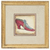 ANTIQUE VICTORIAN SHOE DESIGN OIL PAINTING SIGNED PIC-0