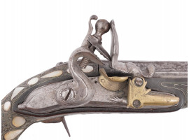 PERSIAN QAJAR FLINTLOCK PISTOL WITH NACRE INLAY