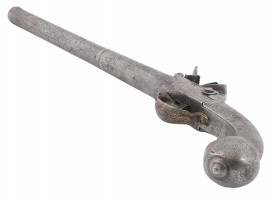 ANTIQUE ALL METAL CANNON BARREL CAUCASIAN PISTOL