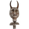 PERSIAN QAJAR HORNED DEMON HEAD CEREMONIAL MACE PIC-2